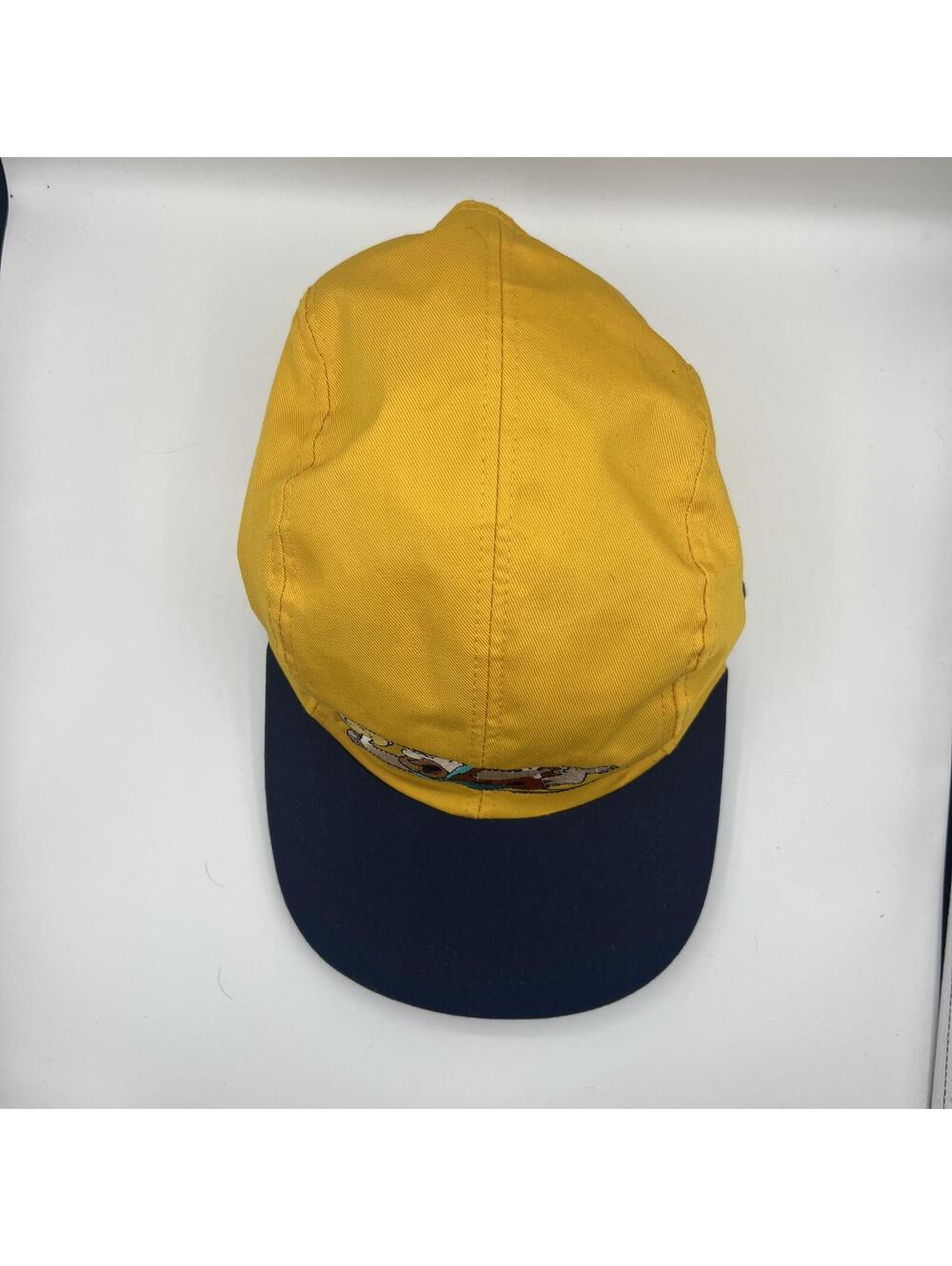 Vintage Flintstones Fred Flintstone Snapback Hat Yellow Blue Cap USA - Picture 4 of 6